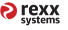 Rexx Systems Logo, bestehend aus einem roten Symbol mit einem 'R' und dem Schriftzug 'rexx systems' in schwarzer Schrift.